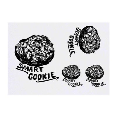Azeeda 4 x 'Smart Cookie' Temporary Tattoos - Water Resistant, Skin-Safe, Non-Toxic Transfers, Mixed Sizes (TO00010395)
