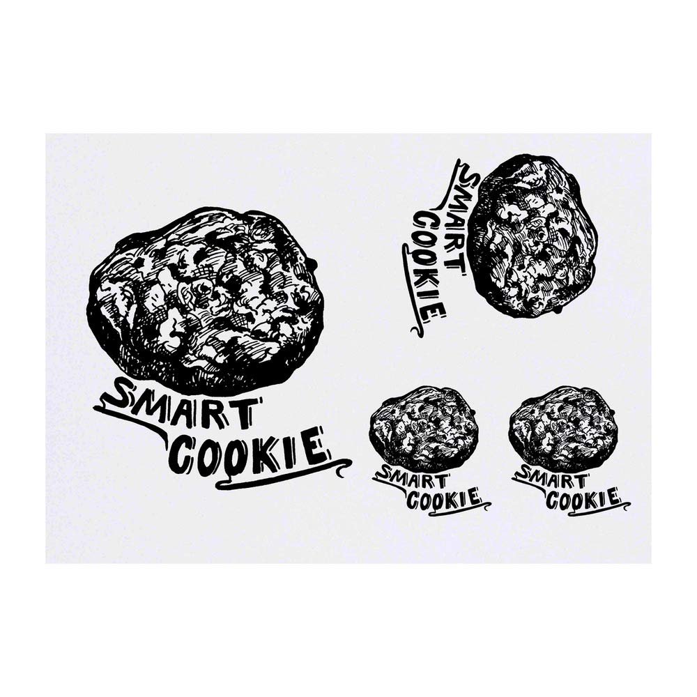 Azeeda 4 x 'Smart Cookie' Temporary Tattoos - Water Resistant, Skin-Safe, Non-Toxic Transfers, Mixed Sizes (TO00010395)