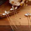 10 Pieces Crystal Wedding Hair Pins Rhinestone Bridal Hair Clips Pins for Bride Bridesmaids Women (Gold) view 1