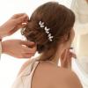 10 Pieces Crystal Wedding Hair Pins Rhinestone Bridal Hair Clips Pins for Bride Bridesmaids Women (Gold) view 4