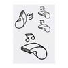 Azeeda 4 x 'Sports Whistle' Temporary Tattoos - Water Resistant, Skin-Safe, Non-Toxic Transfers, Mixed Sizes (TO00010814) view 1