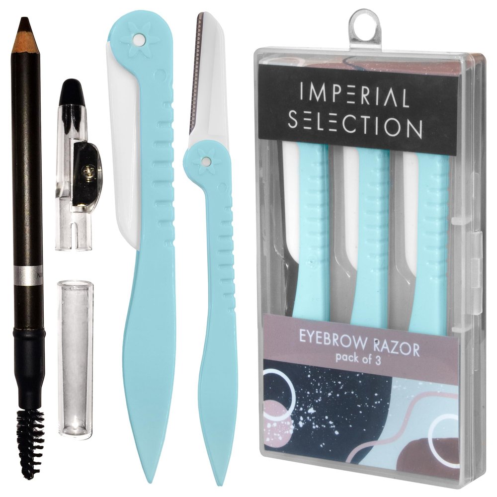 Imperial Selection Eyebrow Razor | Facial Hair Remover Women | Dermaplaning Blades for Face | Eyebrow Hair Remover | Shaper & Razors Women | Free Eyebrow Pencil Black