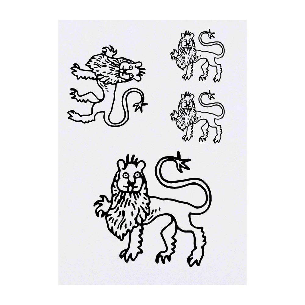 Azeeda 4 x 'Zodiac Leo' Temporary Tattoos - Water Resistant, Skin-Safe, Non-Toxic Transfers, Mixed Sizes (TO00011162)