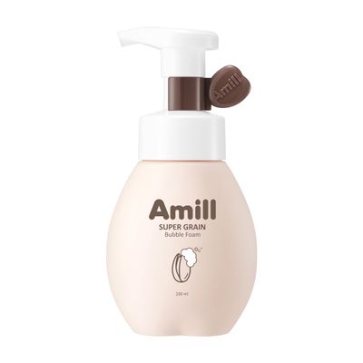 Amill Super Grain Bubble Foam (200ml/6.76fl.oz) - Curelty Free, Gentle Microbubble Facial Cleanser with MultiGrain Extracts for Hydrated, Soft Skin