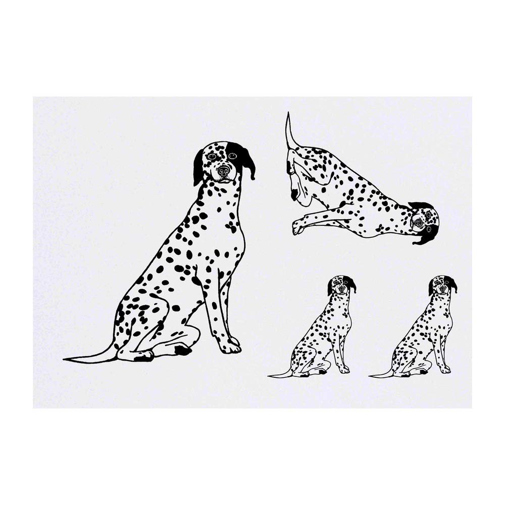 Azeeda 4 x 'Dalmation Dog' Temporary Tattoos - Water Resistant, Skin-Safe, Non-Toxic Transfers, Mixed Sizes (TO00012843)
