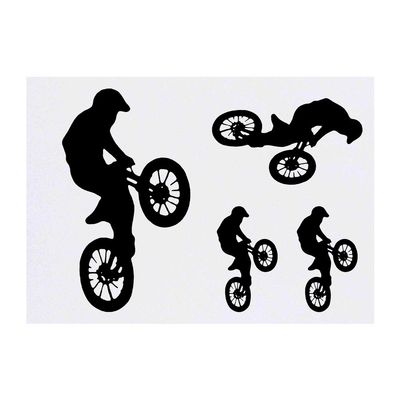 Azeeda 4 x 'Dirt Biker' Temporary Tattoos - Water Resistant, Skin-Safe, Non-Toxic Transfers, Mixed Sizes (TO00013536)