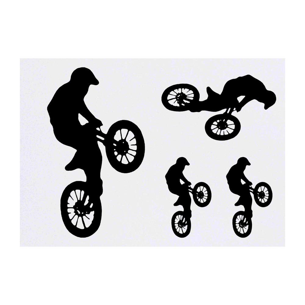 Azeeda 4 x 'Dirt Biker' Temporary Tattoos - Water Resistant, Skin-Safe, Non-Toxic Transfers, Mixed Sizes (TO00013536)