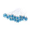 20 PCS Bridal Wedding Rhinestone Rose Flower U-shaped Hair Pins Crystal Rose Flower Hair Clips for Women Hair Jewelry Accessories (Sky Blue) view 1