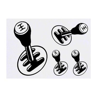 Azeeda 4 x 'Gearstick' Temporary Tattoos - Water Resistant, Skin-Safe, Non-Toxic Transfers, Mixed Sizes (TO00013896)