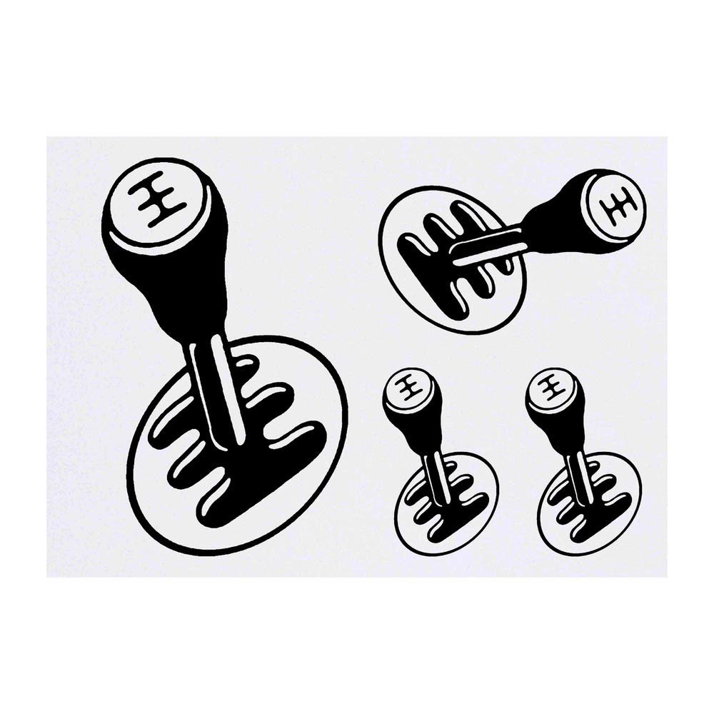 Azeeda 4 x 'Gearstick' Temporary Tattoos - Water Resistant, Skin-Safe, Non-Toxic Transfers, Mixed Sizes (TO00013896)