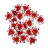 20 PCS Bridal Wedding Rhinestone Rose Flower U-shaped Hair Pins Crystal Rose Flower Hair Clips for Women Hair Jewelry Accessories (Red) view 1