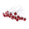 20 PCS Bridal Wedding Rhinestone Rose Flower U-shaped Hair Pins Crystal Rose Flower Hair Clips for Women Hair Jewelry Accessories (Red) view 3