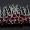 20 PCS Bridal Wedding Rhinestone Rose Flower U-shaped Hair Pins Crystal Rose Flower Hair Clips for Women Hair Jewelry Accessories (Red) view 4