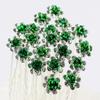 20 PCS Bridal Wedding Rhinestone Rose Flower U-shaped Hair Pins Crystal Rose Flower Hair Clips for Women Hair Jewelry Accessories (Green) view 1