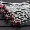 20 PCS Bridal Wedding Rhinestone Rose Flower U-shaped Hair Pins Crystal Rose Flower Hair Clips for Women Hair Jewelry Accessories (Pink) view 2