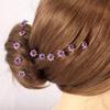20 PCS Bridal Wedding Rhinestone Rose Flower U-shaped Hair Pins Crystal Rose Flower Hair Clips for Women Hair Jewelry Accessories (Purple) view 2
