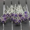 20 PCS Bridal Wedding Rhinestone Rose Flower U-shaped Hair Pins Crystal Rose Flower Hair Clips for Women Hair Jewelry Accessories (Purple) view 3