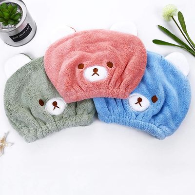 Abcsea 2 Pieces Children's Quick Drying Hair Towel Caps, Quick Microfiber Drying Hair Turban, Quick Dry Turban Hair Towel for Kids, Hair Dry Cap, Blue and Green