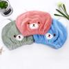 Abcsea 2 Pieces Children's Quick Drying Hair Towel Caps, Quick Microfiber Drying Hair Turban, Quick Dry Turban Hair Towel for Kids, Hair Dry Cap, Blue and Green view 1
