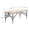 Artechworks 28" Width 3 Folding Portable Lightweight Massage Table Facial Salon Spa Tattoo Bed with Aluminium Leg for Home Office Living Room, White Color view 3