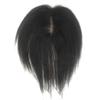 Yanamy Mono Human Hair Toppers for Women 6x9cm Natural Hair Toppers Wiglets Hairpieces for Thinning Hair, Black (Straight) view 2