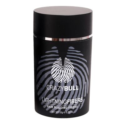 Crazy Bull Hair Lightning Hair Building Fibers - Plant Based Hair Fibers - Hair Fibers for Thinning Hair - Bonds to Hair and Scalp - Black - 0.77 oz