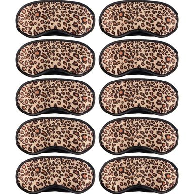 10 Pack Sleep Mask, Leopard Eye Masks Shade Cover for Sleeping, Shift Work, Naps, Travel Pouch Night Blindfold Airplane Relaxing Eyeshade Cover with Nose Pad for Men Women