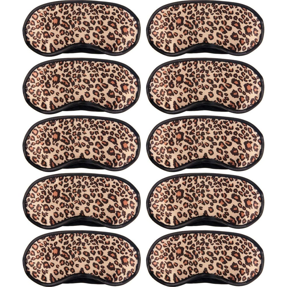 10 Pack Sleep Mask, Leopard Eye Masks Shade Cover for Sleeping, Shift Work, Naps, Travel Pouch Night Blindfold Airplane Relaxing Eyeshade Cover with Nose Pad for Men Women