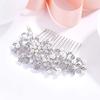 EVER FAITH Women's Wedding Hair Accessories Crystal Ivory Color Simulated Pearl Flower Side Comb Clear Silver-Tone view 3