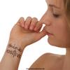 10 x think POSITIVE Tattoo - Cross lettering in black - Temporary skin tattoo (10) view 1