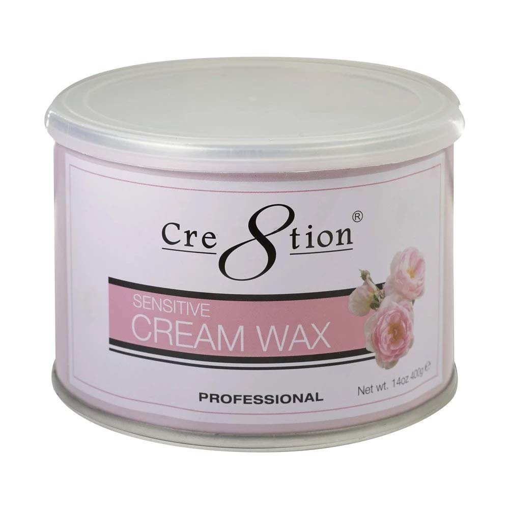 Cre8tion Professinal Salon Hair Removal Soft Wax for All Skin and Hair Types, 14 oz (Sensitive Cream Wax)