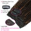 Clip in Hair Extensions for Black Women 18 Inch Kinky Curly Clip in Hair Extensions African American Clip ins 3C 4A Ombre 4/30 Curly Human Hair Triple Weft Thick Soft Full Head view 3