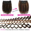 Clip in Hair Extensions for Black Women 18 Inch Kinky Curly Clip in Hair Extensions African American Clip ins 3C 4A Ombre 4/30 Curly Human Hair Triple Weft Thick Soft Full Head view 4