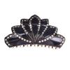 Acrylic Solid Color Crown Shape Hair Claw Clips Elegant Rhinestone Jaw Clip Hairpins Strong Grab Hair Clip Ponytail Holder Women Hair Accessories (Black) view 1