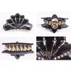 Acrylic Solid Color Crown Shape Hair Claw Clips Elegant Rhinestone Jaw Clip Hairpins Strong Grab Hair Clip Ponytail Holder Women Hair Accessories (Black) view 2