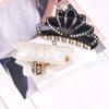 Acrylic Solid Color Crown Shape Hair Claw Clips Elegant Rhinestone Jaw Clip Hairpins Strong Grab Hair Clip Ponytail Holder Women Hair Accessories (Black) view 3
