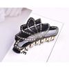 Acrylic Solid Color Crown Shape Hair Claw Clips Elegant Rhinestone Jaw Clip Hairpins Strong Grab Hair Clip Ponytail Holder Women Hair Accessories (Black) view 4
