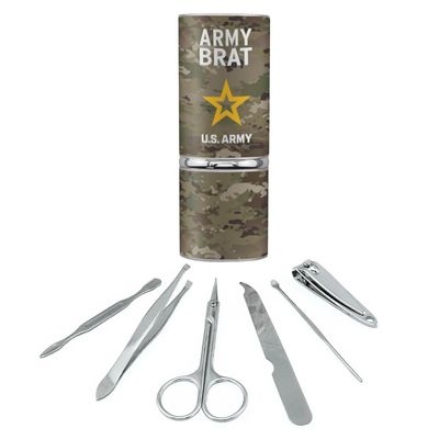 U.S. Army Brat Stainless Steel Manicure Pedicure Grooming Beauty Care Travel Kit