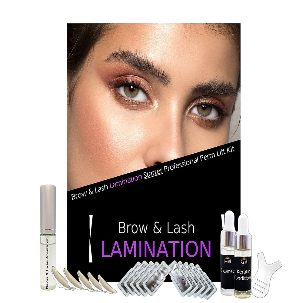 Eyebrow and Lash Lift Kits with Keratin. Eyelash Perm, Brow Lamination and Curling Sets with Fast 5-Minute Packets or Easy Perm Tubes. Professional Quality. (Keratin 5 pack each Perm & Setting Kit)