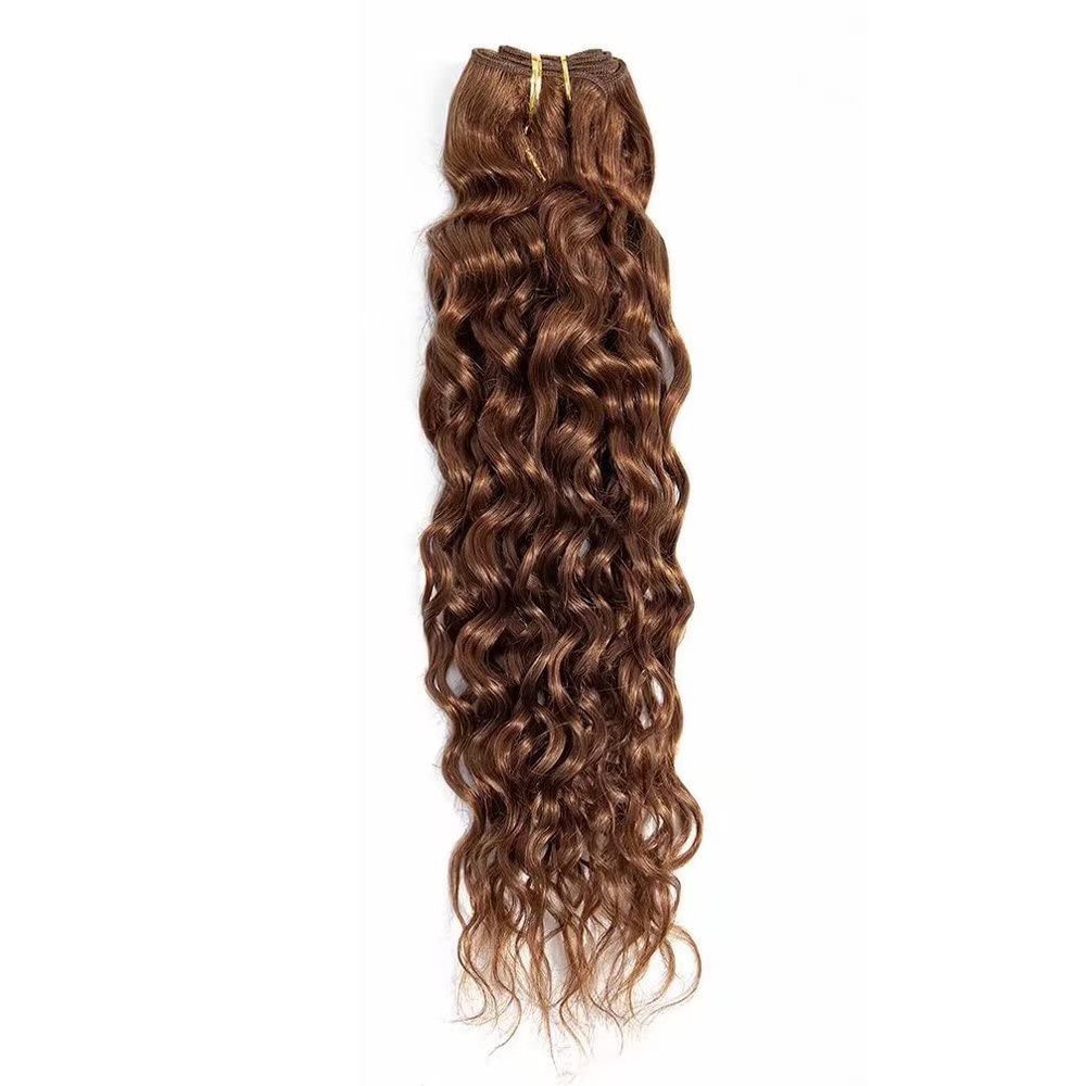 FEEL ME Brazilian Human Hair Bundles Water Wave 22 Inch 100gram/lot Color 30 Brown Wet and Wavy Brazilian Hair Weave Bundles Unprocessed 8a Hair Extension