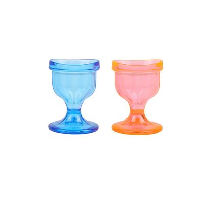 HealthAndYoga ChillEyes Colored Eye Wash Cups for Effective Eye Cleansing - with Storage Container - Eye Shaped Rim, Snug Fit (2 Pcs.) (1 Blue + 1 Orange)
