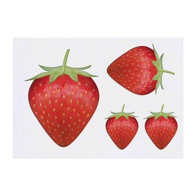 Azeeda 4 x 'Strawberry' Temporary Tattoos - Water Resistant, Skin-Safe, Non-Toxic Transfers, Mixed Sizes (TO00014818)