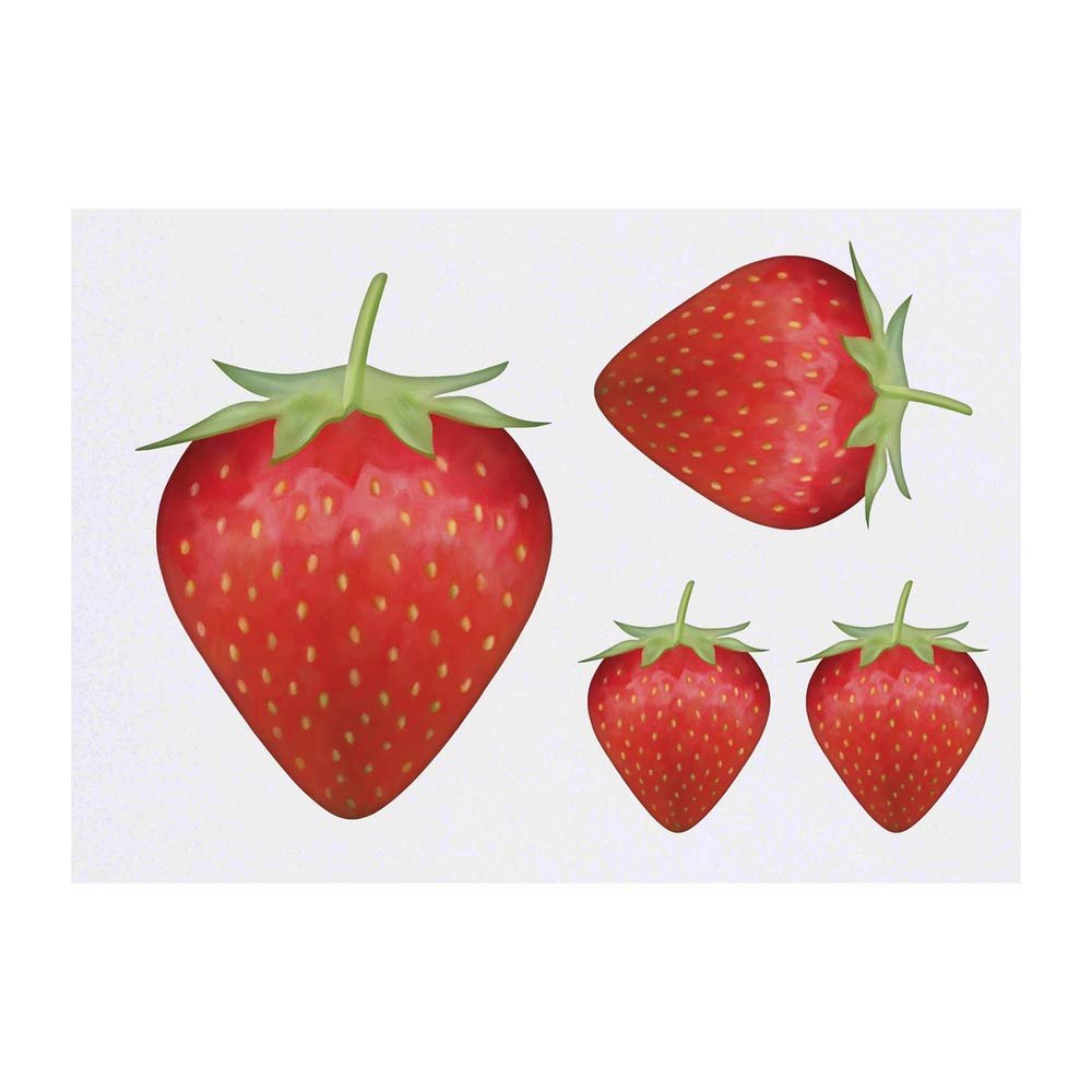 Azeeda 4 x 'Strawberry' Temporary Tattoos - Water Resistant, Skin-Safe, Non-Toxic Transfers, Mixed Sizes (TO00014818)