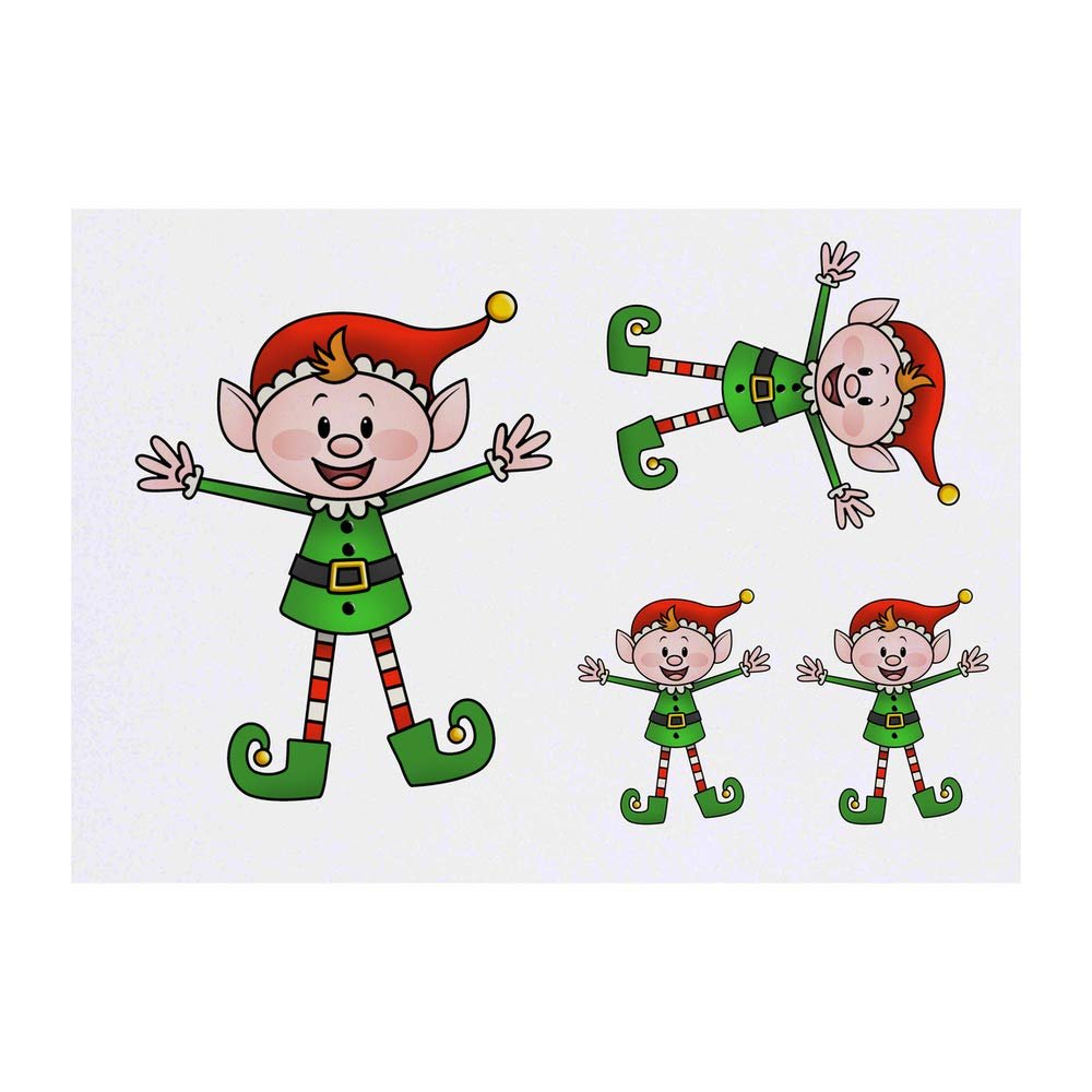 Azeeda 4 x 'Boy Elf' Temporary Tattoos - Water Resistant, Skin-Safe, Non-Toxic Transfers, Mixed Sizes (TO00014441)