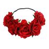 DNHCLL Rose Flower Crown, Floral Headpiece for Women and Girls - Red Artificial Rose Hair Wreath with Headband view 2
