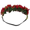 DNHCLL Rose Flower Crown, Floral Headpiece for Women and Girls - Red Artificial Rose Hair Wreath with Headband view 3