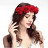DNHCLL Rose Flower Crown, Floral Headpiece for Women and Girls - Red Artificial Rose Hair Wreath with Headband view 4