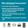 All Good Baby & Kids Mineral Face & Body Sunscreen - UVA/UVB Broad Spectrum, Coral Reef Friendly, Water Resistant, Zinc Oxide - SPF 50 Butter Stick, SPF 30 Lotion & Spray view 2