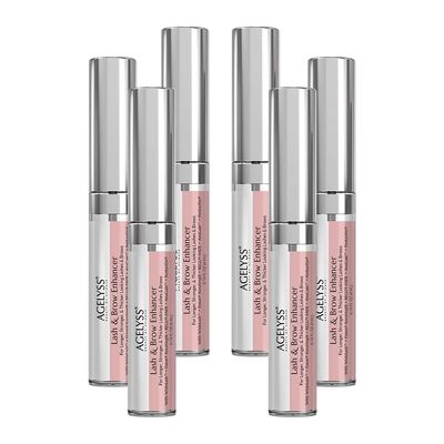 Agelyss Lash & Brow Enhancer - Deep Conditioning - Lash Volume, Brow Boost, Hair Strengthening - Paraben-Free, Cruelty-Free, Vegan - .14 FL OZ - Pack of 6