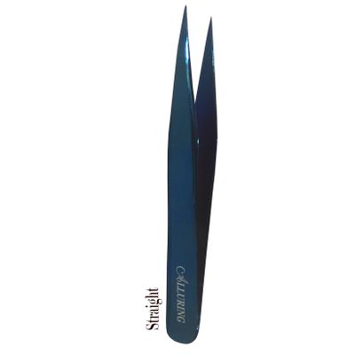 Alluring TITANIUM BLUE Tweezers for Eyelash Extension for Volume Lashes Straight